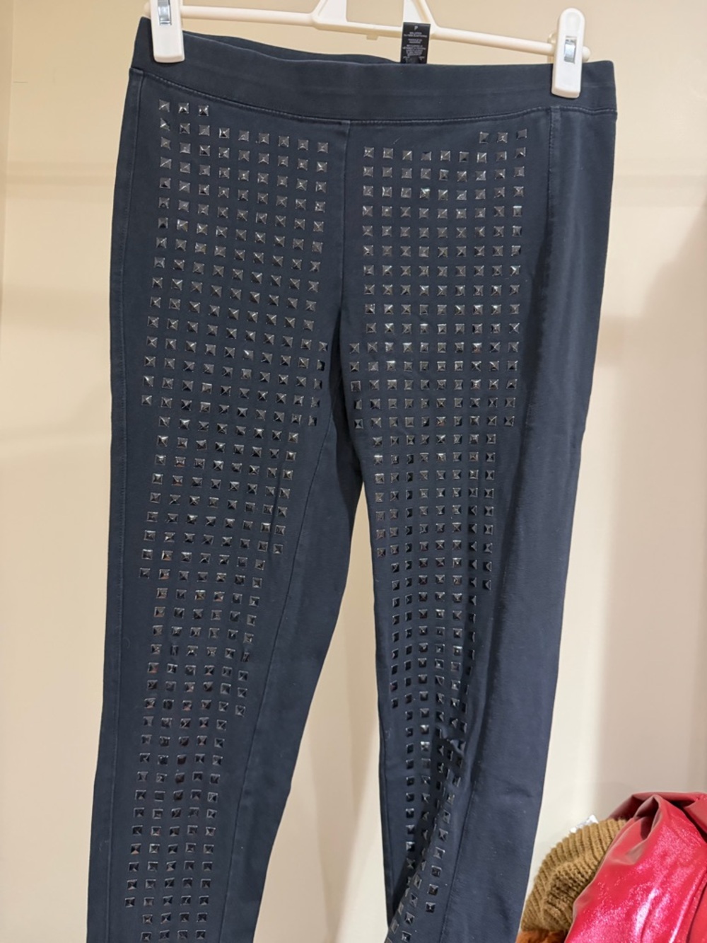 Express Black Skinny Jeans with Front Stud Embellishments